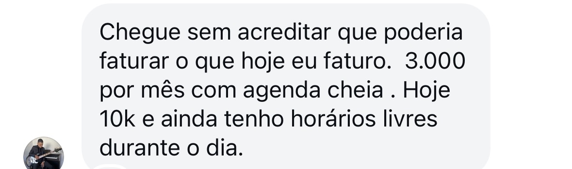 Mensagem de professor de baixo sobre sair de R$ 3.000 para R$ 10 mil por mês